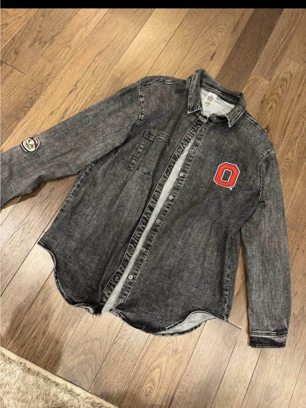 Ohio State Gameday Couture Boutique Denim Shacket Oversized
